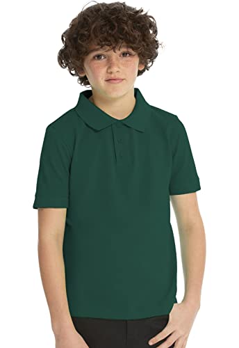 Image of Classroom Girls' Short SLV Pique Polo | Side Vents, Droptail Hem, Ribbed Trim, Comfortable Everyday School Wear