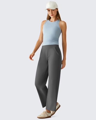 Image of G4Free Workout Tank Tops for Women Slim Fitted Racerback Ribbed Athletic Gym Yoga Tanks Summer Casual