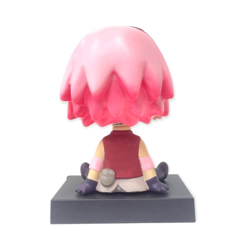 Image of AUGEN Super Hero Sakura Haruno Action Figure Limited Edition Bobblehead with Mobile Holder for Car Dashboard, Office Desk & Study Table (Pack of 1)