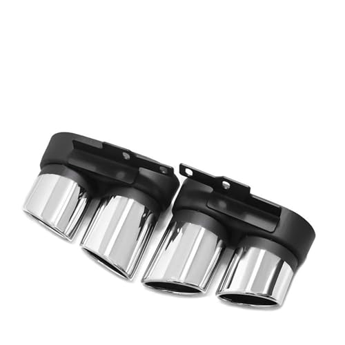 車 エキパイ A6用 A7 C8用 2019-2024 排気アップグレード S6 S7 ステンレススチール ブラック マフラーチップ 排気システム(To cut Silver)