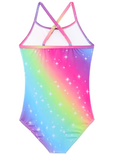 Image of Girls Swimsuit One Piece Bathing Suit with Adjustable Straps Cute Little Kids Swimming Suits Beach Swimwear 4T-12