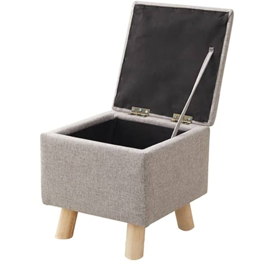 Amazon｜収納スツール オットマン 足置き 木脚 座れる 収納