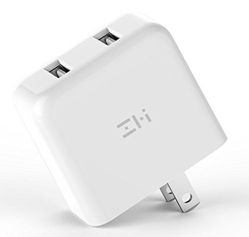 ZMI V2 Charger Wall Adapter for iPhone X/XS/XS Max/XR/8/7/6/Plus, iPad, Galaxy S10/10e/10 Plus/S9/S8/S7/S6/S5/Edge/Edge+, LG, Motorola, Foldable Prong Travel Plug Wall Charger with 2 USB Ports