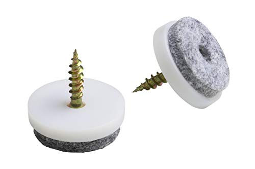 Metafranc Lot de 8 patins en feutre de 25 mm de diamètre - Avec vis - Blanc - Protection efficace de vos meubles et chaises, meubles - Pour sols fragiles, chaises, sols - 644246 Cover