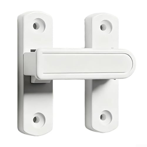 Cerradura de puerta ajustable para puertas de gabinete, ventanas y cajones con instalación de tornillo seguro y material de aleación de zinc resistente (blanco)