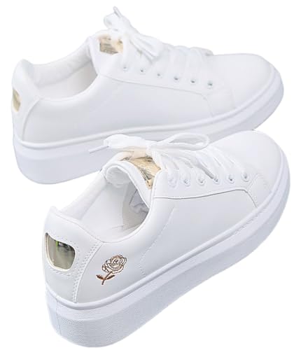 Non-Slip Comfortable Casual Lace-up Ladies Shoes Trendy Sneakers for Women Solid Color Classic Korean Style