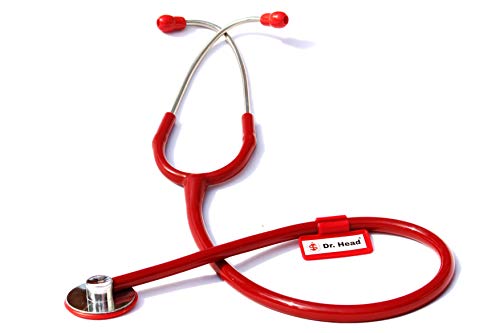 Dr. Head Single Care Aluminum Stethoscope For Doctors, Nurse, Hospital and Medical Student Cardiology Stethoscope (RED)