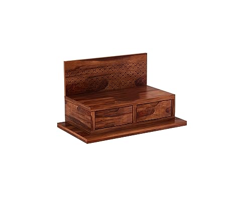 Image of Wudniture Sheesham Wood Advait Handcrafted Home Mandir /Temple (Honey Finish) | Wooden Pooja Mandir for Home & Office