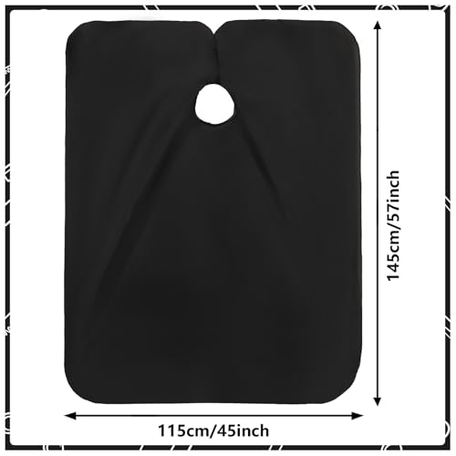 FEBSNOW Hair Cutting Cape Professional Barber Cape with Adjustable Neckline Hairdressing Salon Cape for Coloring Dying Haircut Apron Hairstylist Essentials Barber Accessories Salon Supplies (Black) - Thumbnail 2