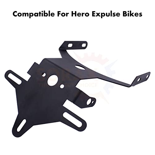Image of SORAX CNC Aluminium License Plate Holder Fender Eliminator Rear Tail Tidy Anti-Rust Material Compatible with Hero Xpulse Model Bike (Black)
