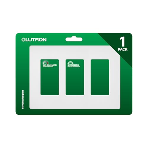 Image of Lutron Claro 3 Gang Decorator /Rocker Wallplate, Satin, Snow (1-Pack) | SC-3-SW