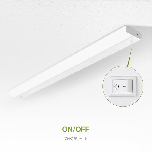 Image of ASD LED Under Cabinet Lighting Hardwired, 40 Inch 20W 2700K-5000K Selectable, 1814LM, CRI90+, Direct Wire Linkable Under Counter Lights for Kitchen, Dimmable Under Cabinet Lights, White, UL, 6 Pack
