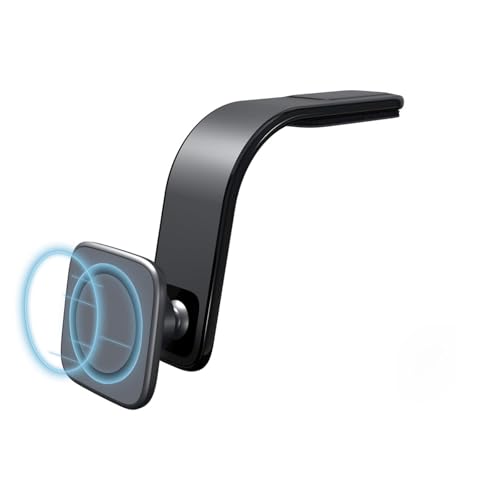 CarsMinders Black Square Magnetic Car Phone Holder - Attaches to dashboard with Velcro - Magnetic car phone holder with 20 cm flexible arm - Easy and practical adjustment (black)