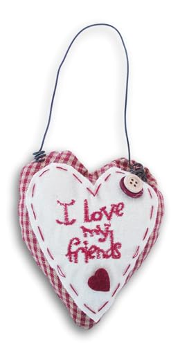 Heart Shaped Hanging Pillow Doorknob Decor 3.5x4.25 Inches