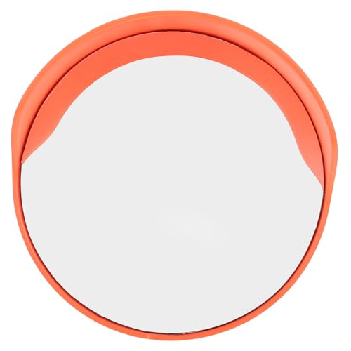 Miroir de route convexe orange 30 cm Alipis en plastique et métal pour une visibilité accrue
