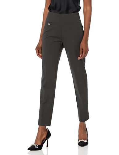 MULTIPLES Women's Wide Band Elastic Waist Pull on Ankle Pant