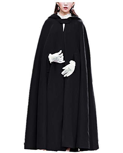 LY-VV ポンチョ風コートレディース大きめサイズ魔女コスプレ衣装フード付ハロウィン仮装コスプレマントクリスマス