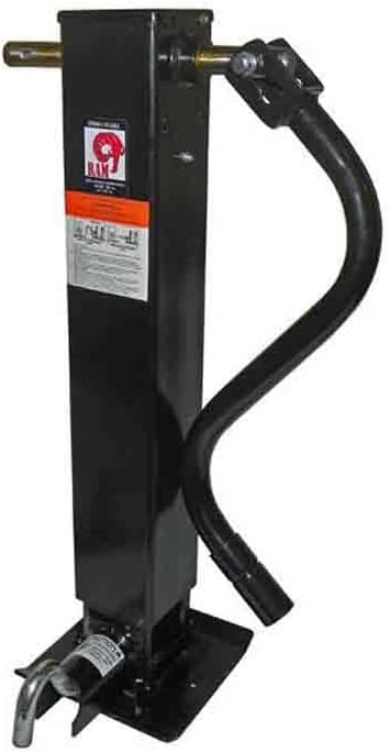 Heavy-Duty Trailer Jack Stand, Side Wind Drop Leg Mount, Black (TJD-12K-F) Including 3" Rigid Hitch Logo Decal