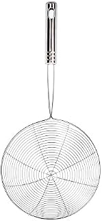 Strainer Skimmer Ladle Stainless Steel Wire Skimmer with Handle Spider Filter Straining Spoon Spiral Mesh Oil Filter for Kitchen Frying Cooking Spaghetti Pasta Noodle Chips Fries