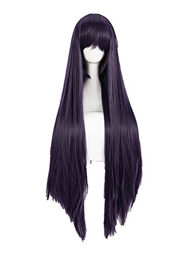 FYBHD Cosplay Inu x Boku. Ss. Ririchiyo Shirakiin Riricho Cosplay Perücken 10 0cm Lange lila schwarz hitzebeständige synthetische Haarperücke + Perücke-Kappe Für Party Cover