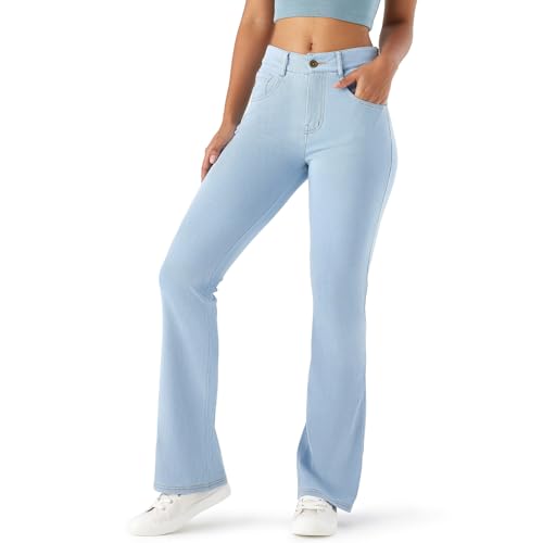 High Waisted Bootcut Jeans for Women, Fitted with Soft Stretch Fabric for Straight Leg Fit & Jeggings Comfort Light Blue