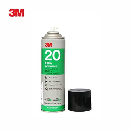 3M Multipurpose Spray Adhesive, Quick Drying, High Strength, Heat & Moisture Resistant, Easy to Use, Variable Width Spray Pattern, Bonds Wood, Laminates, Plastic, Metal & More (390g, Pack 1)