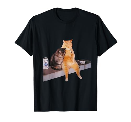 Funny Smoking Cat Meme Cat Smoking Cigarette T-Shirt