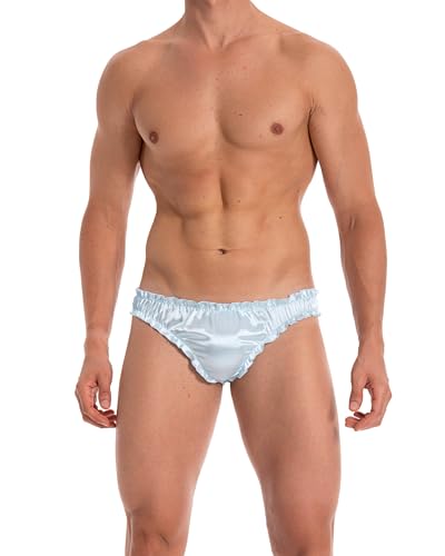 Satini Men's Satin Ruffle Sissy Thong Tanga Knickers Briefs Panties