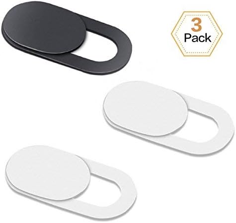 Webcam Cover，Laptop Camera Cover Slide，Camera Cover Slide, Webcam Cover Slider, Ultra Slim Design fits Laptops, Mac, Mac Book Pro, Desktops, PC, Smartphone Tablet, (3Pack 1Black+2White)