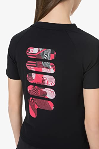 VR 46 Women's Cropped Row Vr46 Riders Academy T-Shirts, Black, M - Image 3