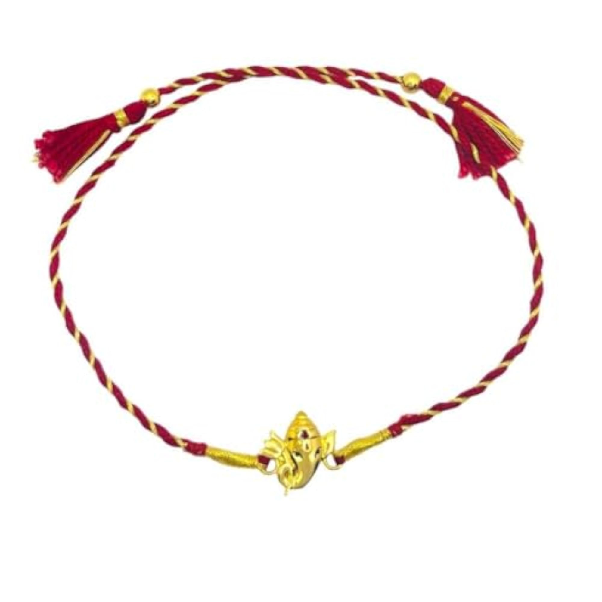 925 Sterling Silver Ganesha Rakhi with 18K Plating