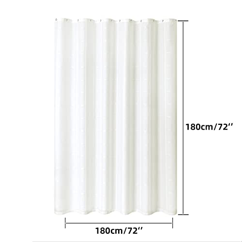 Spacedresser Jacquard Fabric Shower Curtain,Shower Curtain Liner,Shower Curtain Set With 12 Shower Curtain Hooks,Hotel Quality Plaid Weave Bathroom Curtain With Grommets,72 X 72 Inches Long Ivory #TOP2