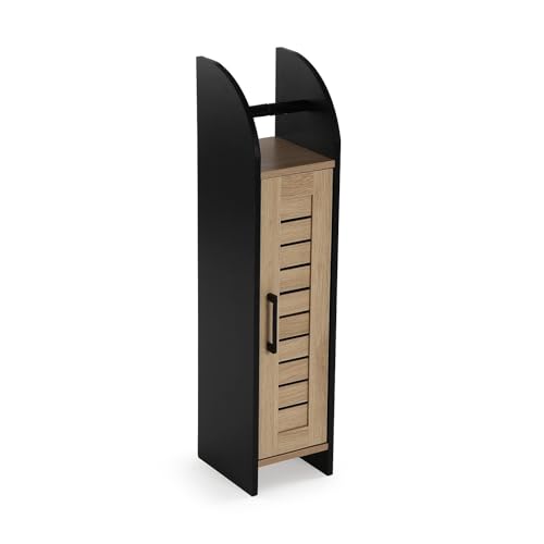 Versa Estantería de Baño Organizador Negro, Estilo Minimal, 78.5X18x20 cm, Madera MDF, Negro