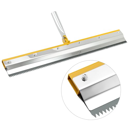 QWORK Self-Levelling Cement Tool Kit, Floor Construction Roller Spike Shoes, Epoxy Floor Paint Tool, Stainless Steel Scraper Self-Leveling Rake