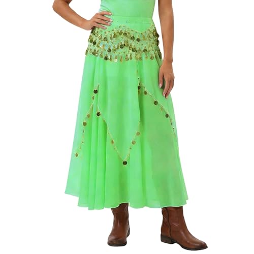 Jupe midi en mousseline pour femme jupe de danse fluide décontractée