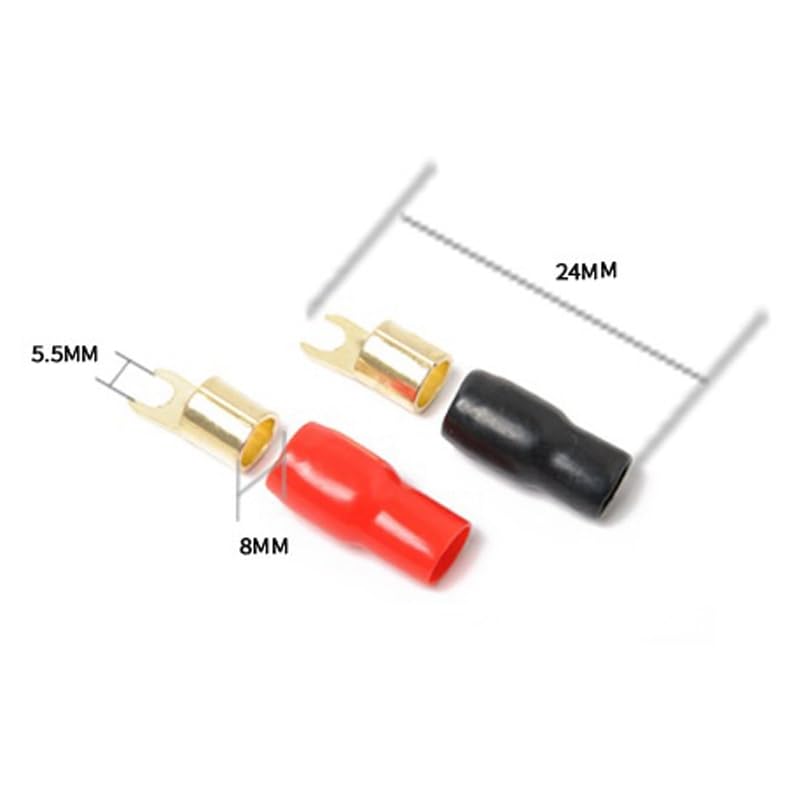 Terminal de horquilla tipo espada 4 GA para barrera de cable de altavoz 6