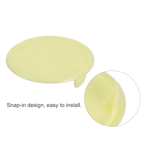 Image of uxcell 40Pcs Hinge Hole Covers, 35mm(1 3 /8 inch) Dia Plastic Concealed Hole Cover Round Flush Type Caps for Furniture Cabinet Cupboard, Yellow