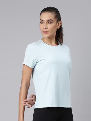 Image of XTEP Comprehensive Training Series, Superior Comfort, Graphic Pattern, Crew Neck, Short Sleeve, Slim Fit, Polyamide & Elastane, Training T-Shirt for Women