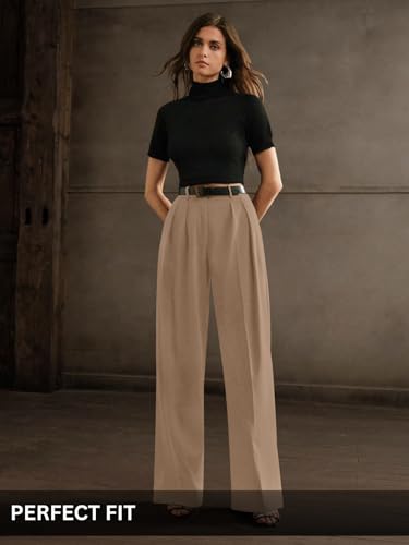 Image of GRECIILOOKS Trousers for Woman | Womens High Rise High Waist Flared Korean Style | Formal Pant for Women Office Wear| Track Pants for Womans Elegant for College & Events (Available in Plus Size)
