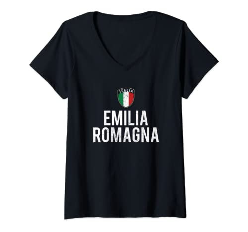 Womens Emilia Romagna Pride Romagnolo Roots Emiliano Heritage V-Neck T-Shirt