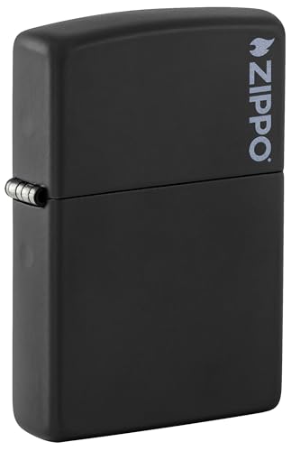Zippo Logo Black Matte Pocket Lighter