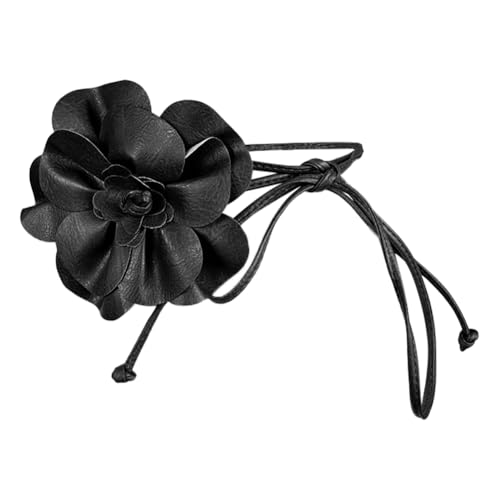 Women Flower Waist Belt Boho Dress Belts PU Leather Rope Floral Waist Band Skinny Belt for Dress Shirts2