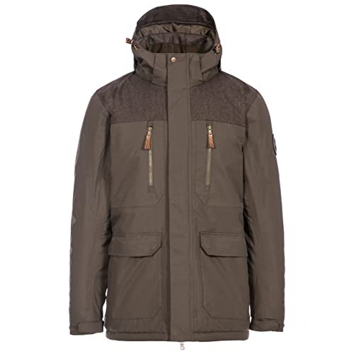 Image of Trespass DLX Mens Hooded Waterproof Jacket Rockwell Peat in Size - XXS