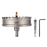 120mm(4-23/32") frese a tazza per metallo punte trapano metallo 2 buchette pilota rivestite titanio. Per su metalli duri, acciaio inossidabile, ferro, placo, leghe di alluminio, sega a tazza per legno