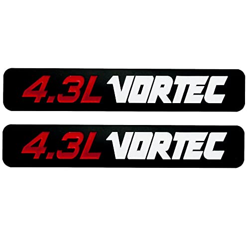 Image of 2pcs 4.3L VORTEC Emblem Badge for Colorado Sierra Silverado 1500 2500HD (Black Red White)
