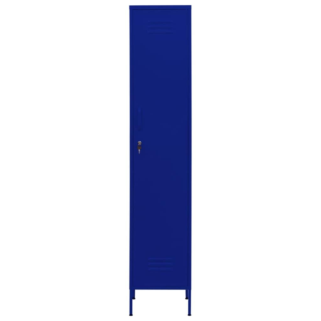 vidaXL Armario Taquilla Casillero Escuela Libros Archivos Almacenamiento Oficina Archivador Habitación de Acero Azul Marino 35x46x180 cm