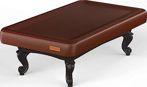 K-Musculo Pool Table Cover, Heavy Duty Leatherette Billiard Table Cover, Waterproof and Tearproof, 7/8/9 Foot Fitted(Brown, 7FT)