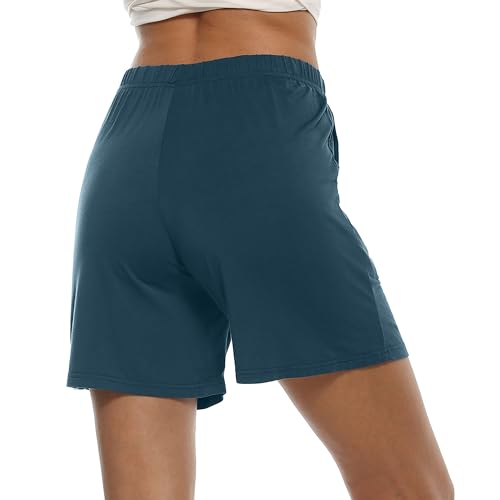 Image of JINSHI Womens Pajama Shorts Soft Comfortable Lightweight Elastic Drawstring Modal Pajama Bottoms Lounge Shorts with Pockets