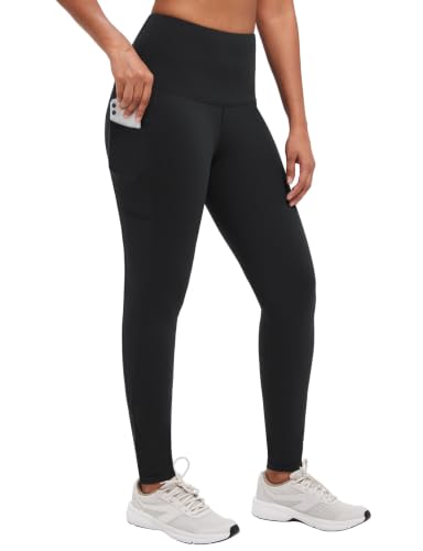 Image of baleaf Women's Fleece Lined Leggings, High Waisted | Thermal Warm Winter Tights, Thick Yoga Pants, Cold Weather, with Pockets