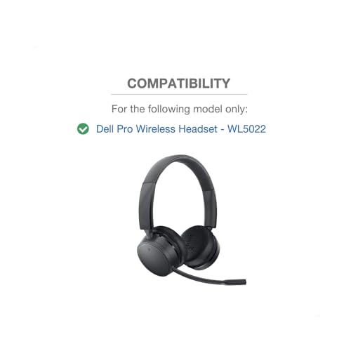 Replacement Ear Pads Compatible with Dell Pro Wireless Headset - WL5022, Premium Protein Leather Earpads Cushion with Memory Foam miniatura 2